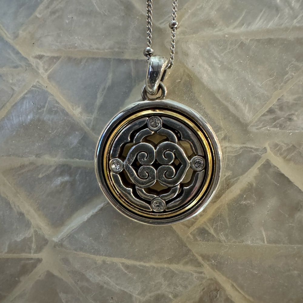 Brighton Silver and Gold Pendant Necklace